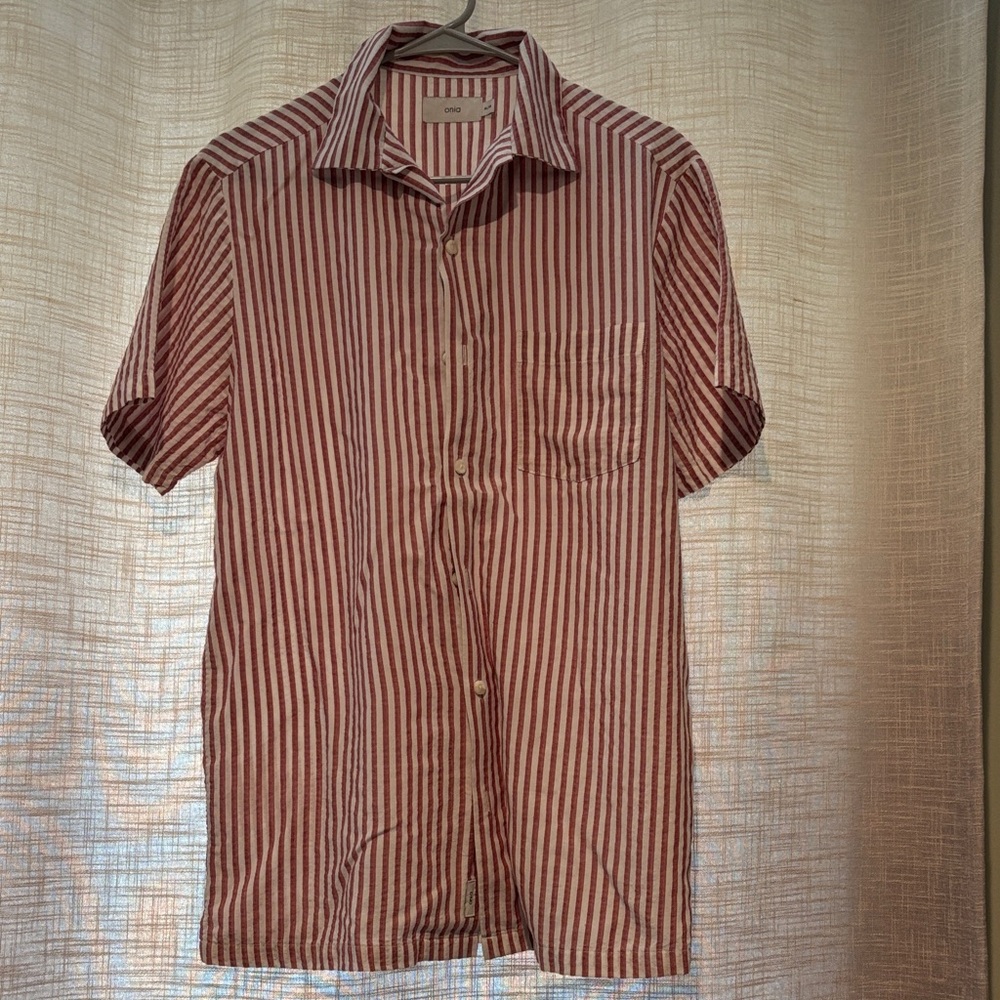 Onia Men’s Striped Short Sleeve Shirt
